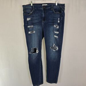 Ms. Cello High Rise Jeans Women's 22 Dark Wash Blue Distressed